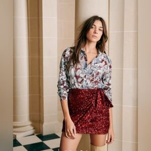 Sezane Paris Sequin Wrap Mini - 44 /12